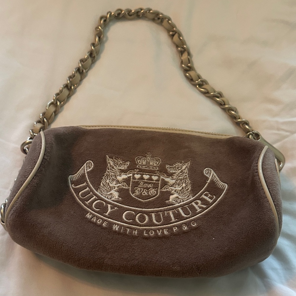 Juicy Couture Brown Chain Accent Shoulder Bag